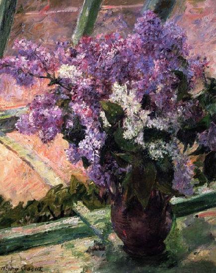 Mary Cassatt Lilacs in a Window oil painting image